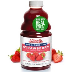 닥터 스무디 100% 크러쉬드 딸기 스무디 농축액 | 비-GMO 비건 무지 Dr. Smoothie Strawberry 100% Crushed Fruit (46 Oz Bottle, 36L