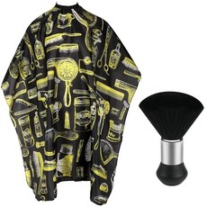 ECLATIS FEBSNOW 전문 헤어 커팅 케이프 목 먼지떨이 브러시 살롱 이발소 망토 액세서리 화이트 플로럴 프린트 276556, 옐로우 플로럴 프린트