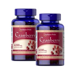 퓨리탄프라이드 크랜베리 4200mg 비타민C E 소프트젤 Puritans Pride Cranberry Fruit Concentrate, 250정, 2개