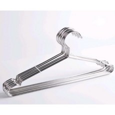 42-45CM不鏽鋼實心衣架10支組, 10個, 銀色