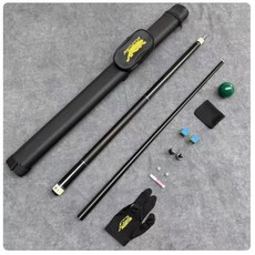 碳素臺球桿黑科技碳纖維桌球桿，斯諾克小大頭中式黑八9球桿入門撞球桿，專業檯球桿, 黑星單杆+杆桶（備註小頭, 1個