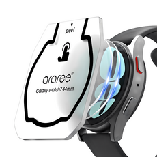 Araree 適用 三星 Galaxy Watch 7 (40/44mm) 強化玻璃保護貼(2片裝), 44mm, 透明, 1個