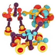 어린이집교구 색감놀이 관절로봇 블록맞추기 270p 따라만들기 블럭 아동센터 퍼즐, 1세트, 혼합색상