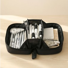 엘니브 3단 대용량 필통, 블랙, 1개