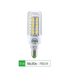 전구 LED 램프 E14 SMD 5730 220V 옥수수 샹들리에 홈 장식 앰플 조명 24 36 56 72LED, [02] E14-56LEDs, [01] Cold White, 1개