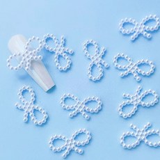 진주 구슬 파츠 시리즈 리본 볼진주 (10개입), 나비리본 볼진주 (10개입), 10개