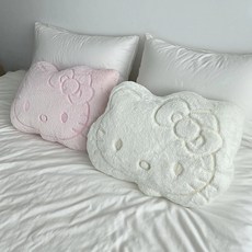 다나에 2컬러 헬로키티 소파 자동차 쿠션 침대 쿠션 +지아싱트레이드 머리끈, 화이트