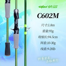 SHARK 蝦竿 C702M, 1.8米M槍柄竿【輕量化泛用】