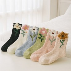 플라워 도톰 여성 수면양말 6개세트