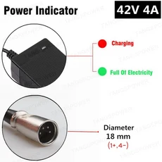 리튬 이온 배터리 팩용 고속 충전기 선풍기 냉각 42V 4A 150W 36V, 07 4-Pin XLR_03 AU, 4-Pin XLR, 1개