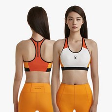 스파이더 여성 트레이닝 백 레터 프린트 브라탑 SPGFCNBR251WWHT OKB838 WLL307