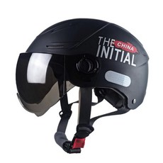 초대형 반모 헬멧 전동킥보드 안전모 빅사이즈 여름용 통풍 경량 헬멧, 1개, 업그레이드블랙-자외선차단짧은안경80대두