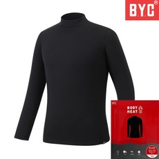 BYC 남자 탄탄한 기모 겨울 내복상의 보디히트 기능성 히트텍 목 폴라티