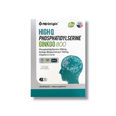 엔젯오리진 하이큐 은행잎 추출물 비타민E 포스파티딜세린 징코 800 노인 노년 중년 어르신 건강식품 머리 두뇌 작은사이즈 목넘김편한 알약, 30정, 1개
