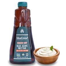 블루 그린 아가베 유기농 넥타 생 블루 32온스 BLUE GREEN ORGANICS Agave syrup Gluten free Vegan Low Carb Organic, 1개