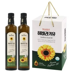 프리미엄 해바라기씨유세트 식용유세트 오일세트 500mlx2P(유리병), 1개, 500ml