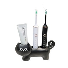 다온느루 고양이 칫솔 치약 거치대, 1개, 블랙캣 거치대
