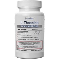 슈피리어랩 퓨어 L-테아닌 250mg 90정 진정과 휴식을 위한 아미노산, 1개