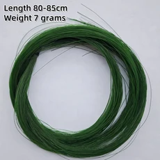한 묶음 좋은 말털 7g 몽골리안 포니테일 검정 흰색 갈색 노랑 녹색 빨강 파랑 바이올린 활 말꼬리털, 04 Green (80-85cm)