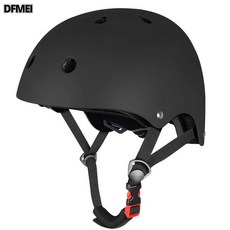 DFMEI 滑板自行車頭盔Skateboard Bike Helmet CPSC Certified, 1個, 黑色Black:S: 48-54 cm (18.9-21.3 inches)