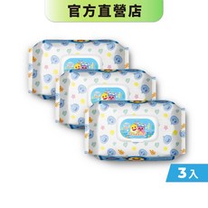 【藥師健生活】碰碰狐鯊魚寶寶嬰兒濕巾 80抽 (3包) EDI逆滲透純水 - 無酒精溫和配方, 1個