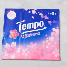 Tempo 得寶 4層加厚紙手帕-迷你袖珍包(7抽x18包/組) 紙手帕, 1個, 櫻花香 (7抽x18包/組)