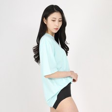 에이치머스 남녀공용 커플 무지 반팔 래쉬가드