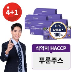 유기농 푸룬주스 NFC 푸룬농축액 프룬주스 즙 착즙 원액 HACCP, 5개, 2.4L