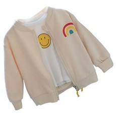 萱寶媽咪baby童裝館 韓版兒童春秋薄款休閒拉鍊外套 女童條紋外套 男童彩虹印花外套 連帽條紋外套 童裝兒童薄款外套 童外套 休閒外套 動物造型外套