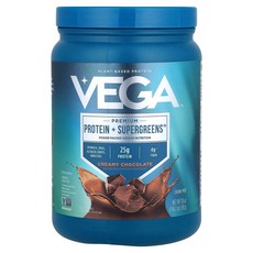 베가 프리미엄 Protein + Supergreens 크리미 초콜릿 510g(1lb 2oz) VEG-00143, Vega, 프리미엄, Protein + Supergre, 510g, 1개