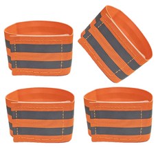 야간 반사 안전밴드 야광밴드 러닝 라이딩 작업, 4개, 형광오렌지