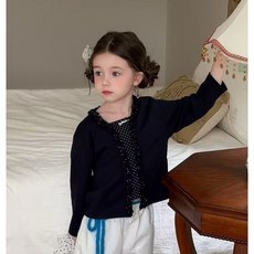 아이아이 클래식프릴가디건 26봄 네이비