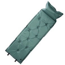 加大加寬自動充氣睡墊 露營氣墊床 內置枕頭 可拼接 附收納袋, 綠色