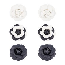 PU 가죽 인조 플라워 슬라이더 버클 플라스틱 리본 보우 자수 장식 DIY 의류 가방 신발 액세서리, 1개, 믹스 컬러 1