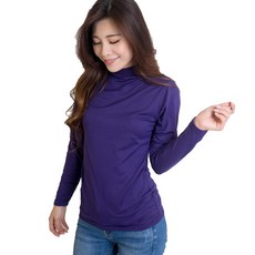 高領長袖內搭上衣 - 柔軟親膚，簡約時尚，多色可選