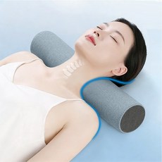 Mostrin 다기능 천연라텍스 원형 경추베개 목베개 바디필로우, 1개, 블루