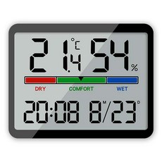 치트몰 컬러 디지털 자석 온습도계, 1개, 블랙