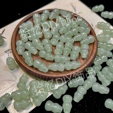 手工串珠琉璃小葫蘆配件：DIY手機鏈、耳墜、項鍊混搭材料，招財納福