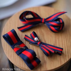 리본빌 자카드리본 자수리본 레이스 스트랩 DIY 3마, 1개, R. 구찌S 네이비 25mm폭