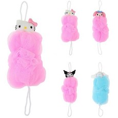 산리오 헬로키티 마이멜로디 시나모롤 쿠로미 포차코 롱 거품 스펀지 L 샤워볼 아와아와 일 정품