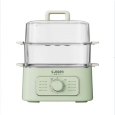 songen雙層透明蒸籠，輕鬆烹煮多樣食材，透明可視，適用多種爐具, 1個, SG-1011MS(G) 清新綠