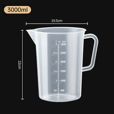 측정 컵 투명 플라스틱 실험실 비커 졸업 액체 주전자 주방 베이킹 요리 규모 컨테이너, 13 3000ml