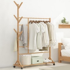 아트박스/가구느낌 멀티 원목 행거 1000 옷걸이 스탠딩 튼튼한 우드 행거, 네추럴＃