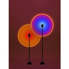 조명 램프 RGB 카페 선셋 모던 거실 리모컨 무드등, 1.6m 블루퍼플 15W