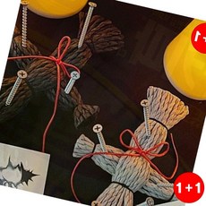 스트레스 인형 저주 지푸라기 해소 부두 화풀이 허수아비 힐링 분풀이 호러@1+1옵션 2배수량배송, 1-저주인형-검정