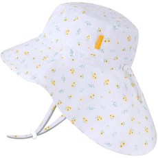 Duoyeree 자외선 차단 유아용 햇빛 차단 모자 - UPF 50+ 아동용 해변 및 여름 모자 - 남아 및 여아용 넓은 챙 모자 1b3-로즈, 5-12 Years, 1b14-옐로우 플라워