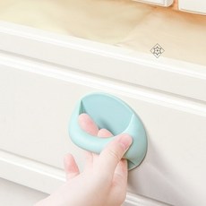 ONUL MARKET 붙이는 투명 접착식 문고리 손잡이 미닫이접착손잡이, 블루