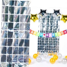 파티어깨띠 실버 파티장식소품 은박 블럭커튼 홈파티소품, 본상품