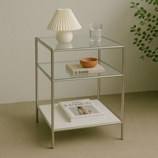 아트박스/가구느낌 렉 모듈선반 3단 협탁 모던 강화유리 수납장 450x450, 화이트＃, 화이트＃, 상세설명 참조