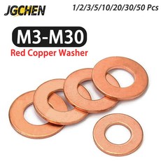 레드 코퍼 브래스 M3 M4 M5 M20 씰 M12 M22 M30 M8 와셔 DIN7603 크러쉬 씰링 플랫 가스켓 M27 M6 링 M14 M24 M16 M18 M10, 01 M10x16x1 (20pcs)